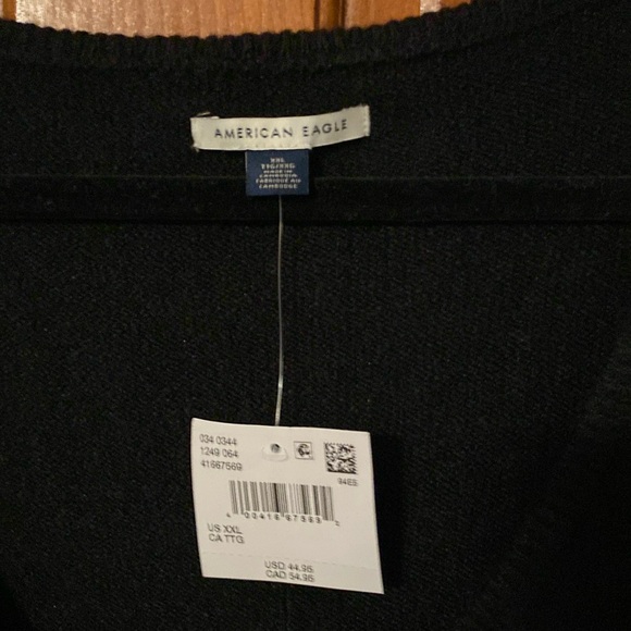 American Eagle Outfitters Black Oversized V-Neck Sweater Size XXL - Picture 7 of 8